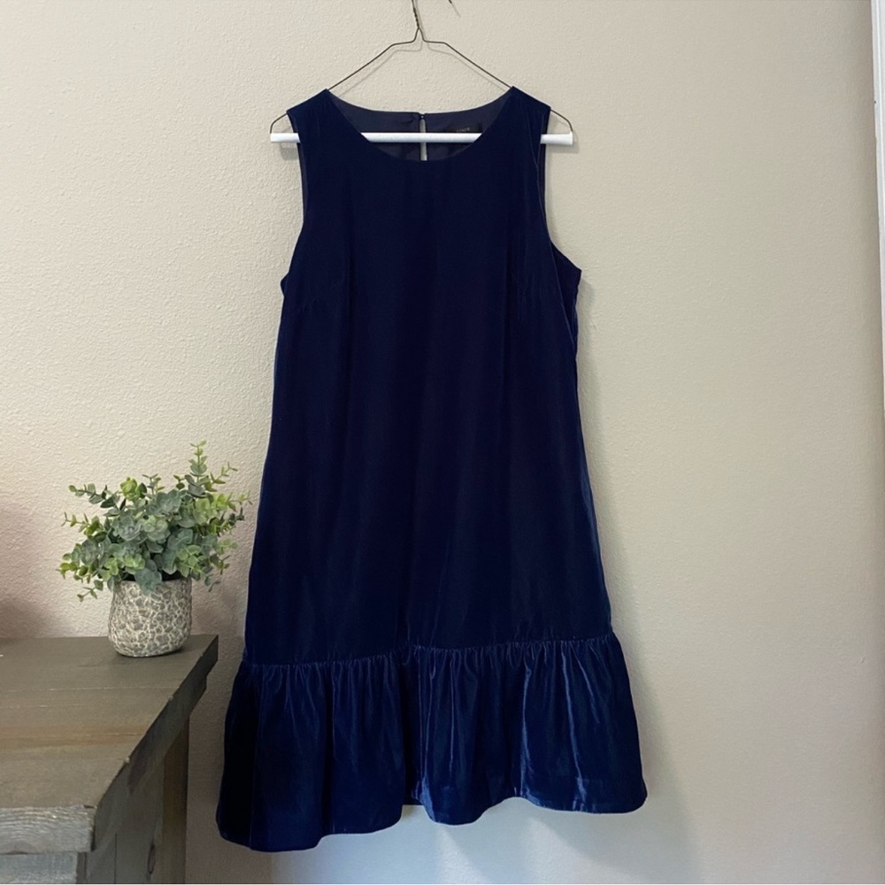 J. Crew Women's Vevet Sleeveless Navy Dress